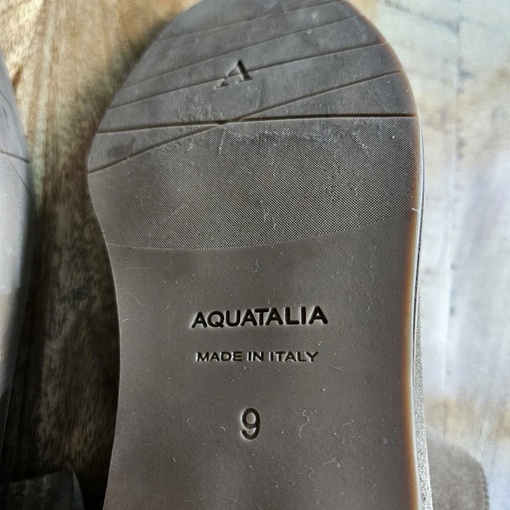 Aquatalia CARISA tan Suede square toe ankle booties 9M